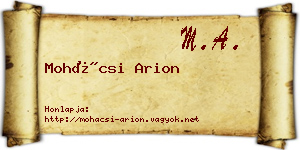 Mohácsi Arion névjegykártya